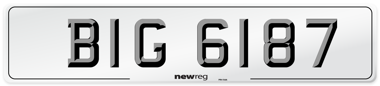 BIG 6187 Number Plate from New Reg
